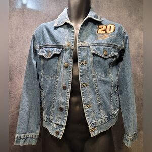 VTG Competitor View Button Denim Nascar Jean Jacket Joe Gibbs Racing #20 Stewart